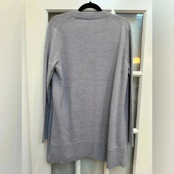 Nordstrom | Grey Everyday Open Front Cardigan Merino Wool Blend Size M Medium - Picture 8 of 14